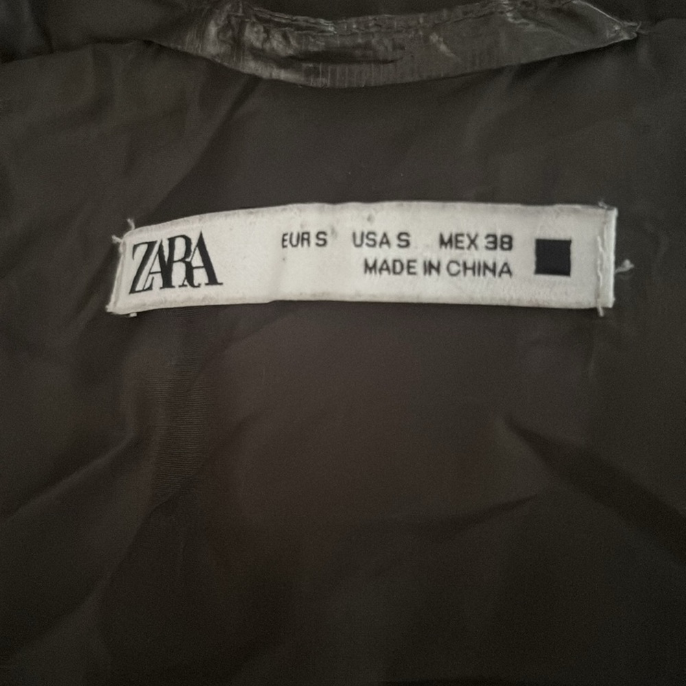 Zara Men's Khaki Contrast Puffer Jacket Size S - Picture 6 of 14